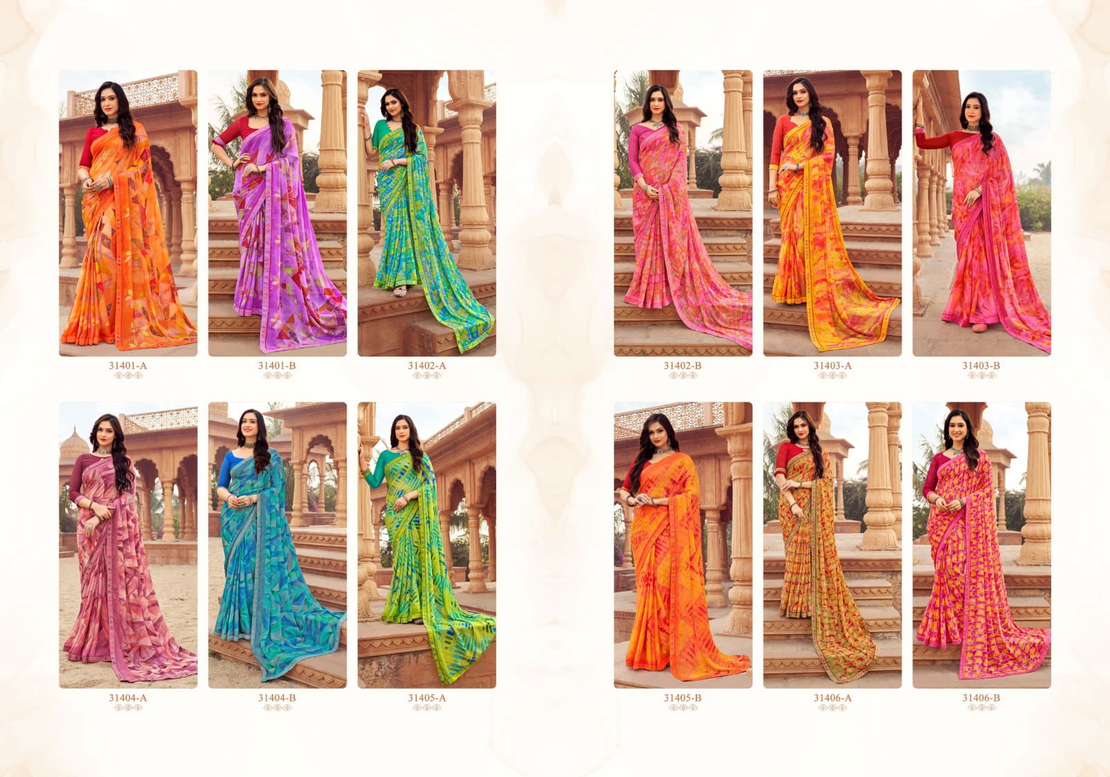 Vanilla Vol 6 By Ruchi Swarovski Border Printed Chiffon Sarees Wholesale Shop In Surat
